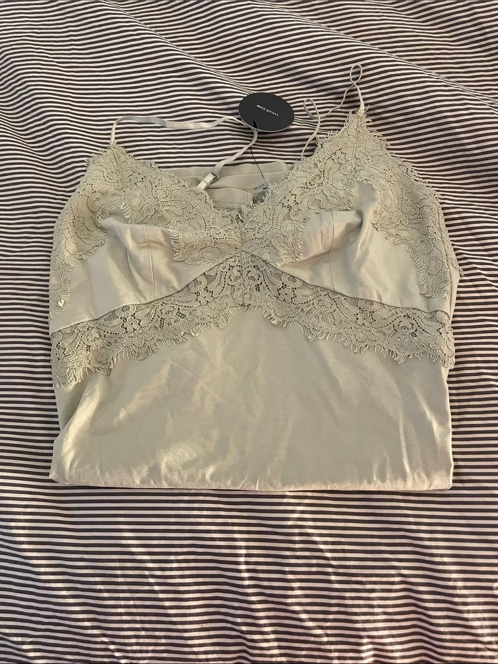 Lulus Absolutely Enchanting Sage Lace Lingerie Slip Green - Size S